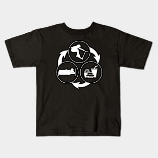 Scooter freestyle : eat sleep scooter repeat Kids T-Shirt